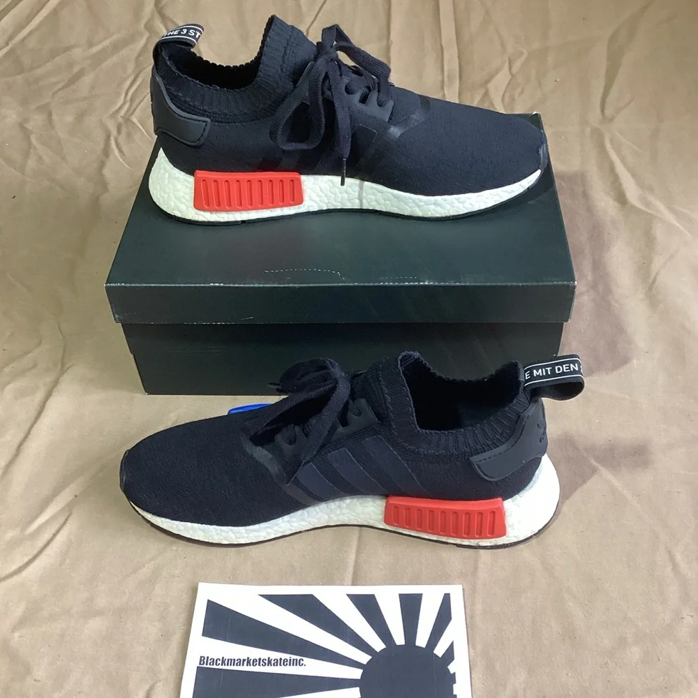 Adidas NMD R1 Black Lush Red 2015 S79168 Men's Size 10.5